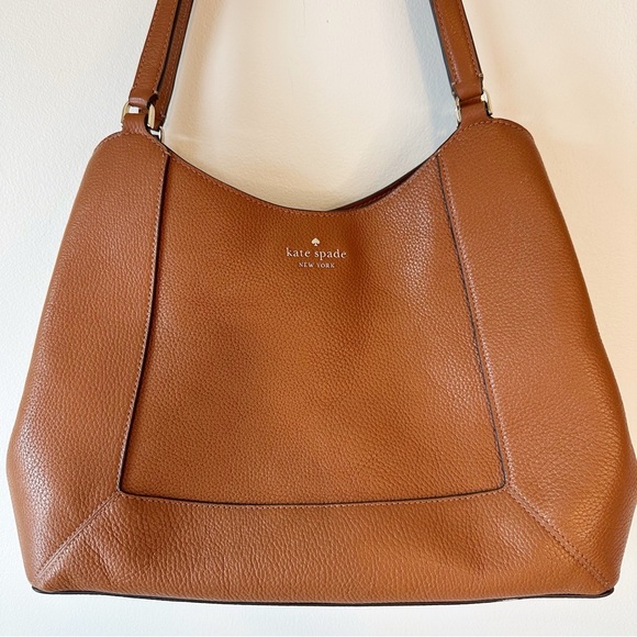 Kate Spade Lena Triple Compartment Shoulder Bag Leather Warm Gingerbread KH435 - Picture 3 of 16